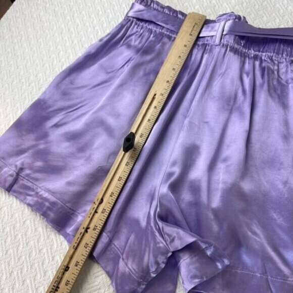 Brand New Sabina Musayev Women's Small Lilac Purple James Shorts Belted Satin - Picture 13 of 16